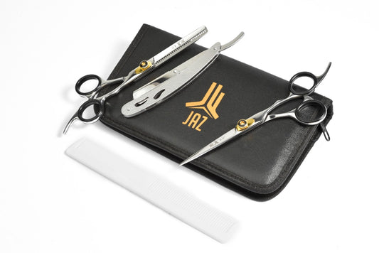 4 Piece 6.5" Silver/Gold with Black Insets Shears Kit